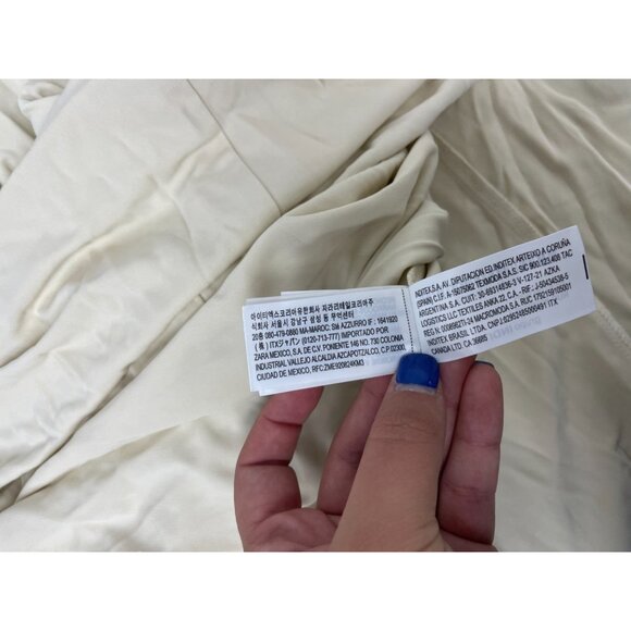 Zara Kate Moss Womens Scarf Maxi Dress M L Beige Ecru Flare Hem 9574/119 NWD - Picture 15 of 16